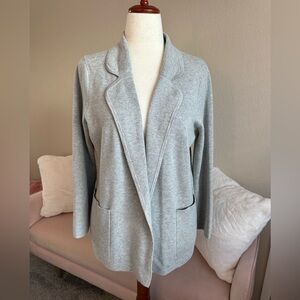 J. CREW Sophie Sweater Blazer Open Front Lt Gray Knit Wool Blend Women’s Small